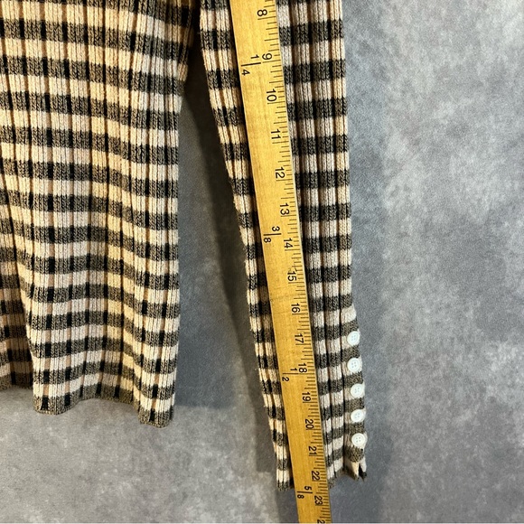 Maeve Anthropologie Pullover Women XS Tan Stripe Turtleneck Sweater Elevated - Picture 7 of 11